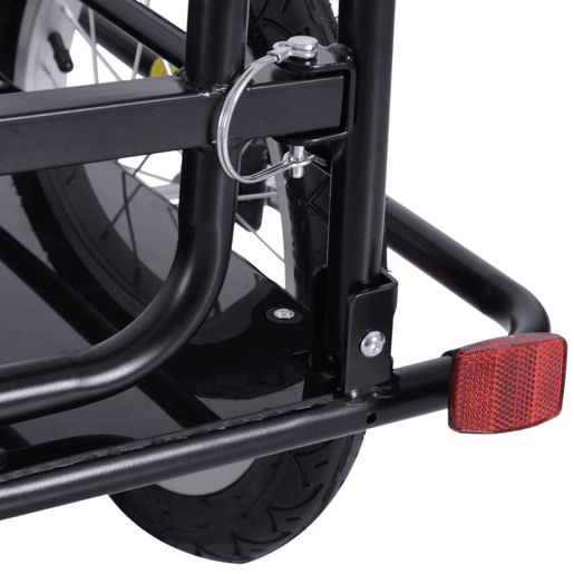 HOMCOM Reboque de Carga para Bicicleta Carrinho Dobrável para Bicicleta com 2 Rodas Refletores Seguros Carga 40 kg 155x71,5x77 cm Preto