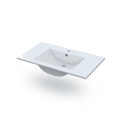 Pacote de casa de banho com lavatório de cerâmica Feel Branco brilhante 80 x 57 x 45 cm