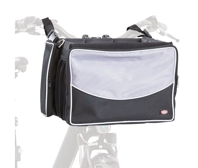 Trixie cesta delantera de bici para mascotas negro y gris 41x26x26 cm