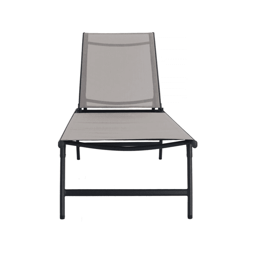 Conjunto de 2 espreguiçadeiras metálicas Sublima - 180 x 54 x 104 cm - Taupe