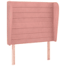 vidaXL Cabeceira cama c abas veludo 103x23x118128 cm rosa