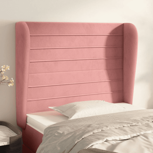 vidaXL Cabeceira cama c abas veludo 103x23x118128 cm rosa vidaXL Cabeceira cama c abas veludo 103x23x118128 cm rosa