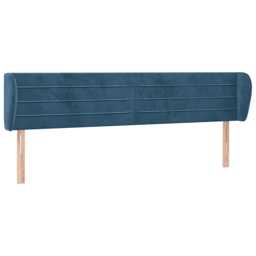 vidaXL Cabeceira de cama c abas veludo 203x23x7888cm azul-escuro
