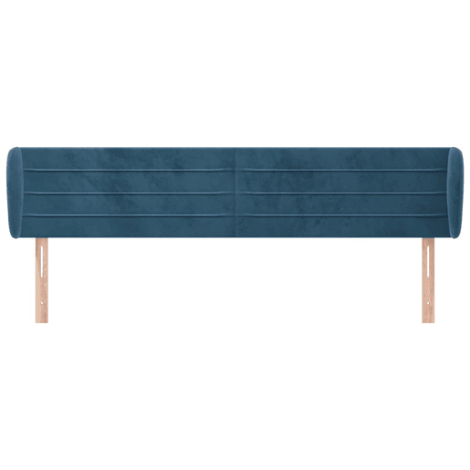 vidaXL Cabeceira de cama c abas veludo 203x23x7888cm azul-escuro