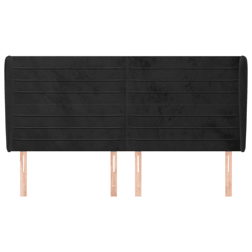 vidaXL Cabeceira de cama c abas veludo 163x23x118128 cm preto vidaXL Cabeceira de cama c abas veludo 163x23x118128 cm preto