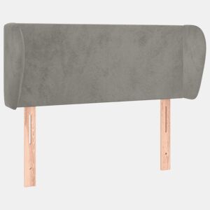vidaXL Cabeceira de cama c abas veludo 103x23x7888 cm cinzento-claro