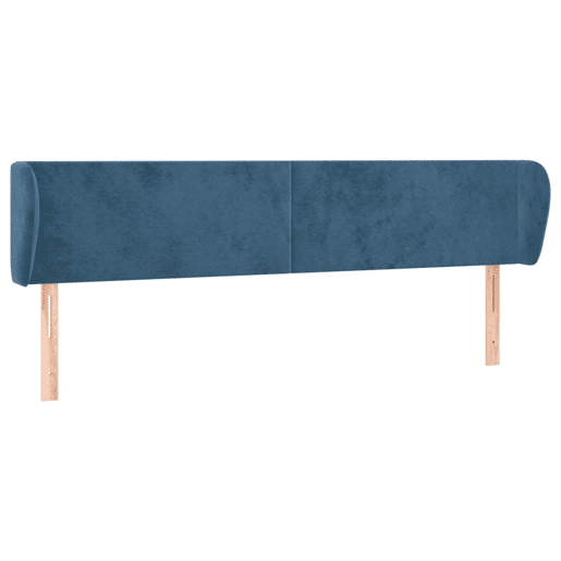 vidaXL Cabeceira de cama c abas veludo 183x23x7888cm azul-escuro