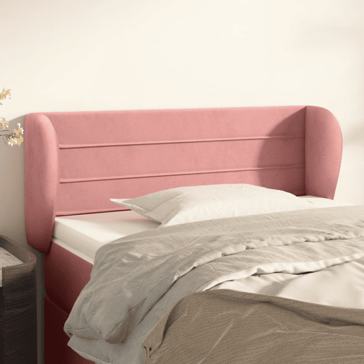 vidaXL Cabeceira de cama c abas veludo 93x23x7888 cm rosa