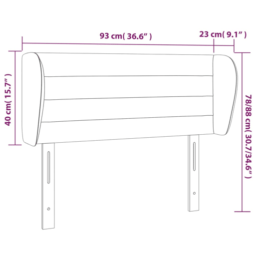vidaXL Cabeceira de cama c abas veludo 93x23x7888 cm rosa