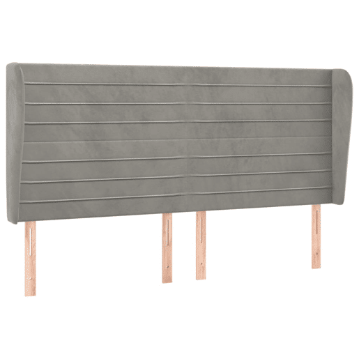 vidaXL Cabeceira cama c abas veludo 163x23x118128 cm cinzento-claro vidaXL Cabeceira cama c abas veludo 163x23x118128 cm cinzento-claro