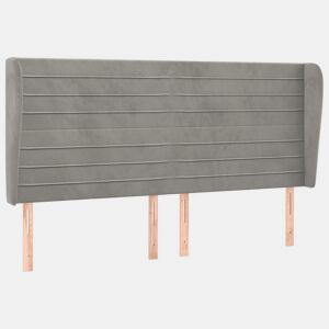 vidaXL Cabeceira cama c abas veludo 163x23x118128 cm cinzento-claro