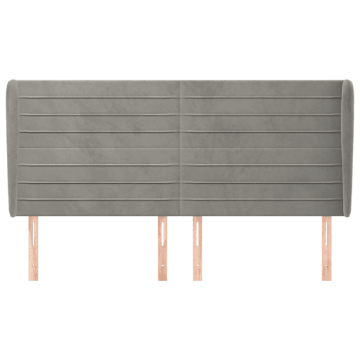 vidaXL Cabeceira cama c abas veludo 163x23x118128 cm cinzento-claro vidaXL Cabeceira cama c abas veludo 163x23x118128 cm cinzento-claro