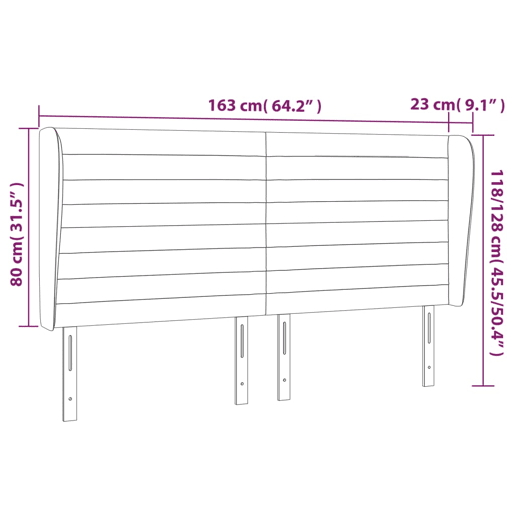 vidaXL Cabeceira cama c abas veludo 163x23x118128 cm cinzento-claro vidaXL Cabeceira cama c abas veludo 163x23x118128 cm cinzento-claro