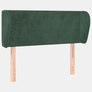 vidaXL Cabeceira de cama c abas veludo 103x23x7888cm verde-escuro