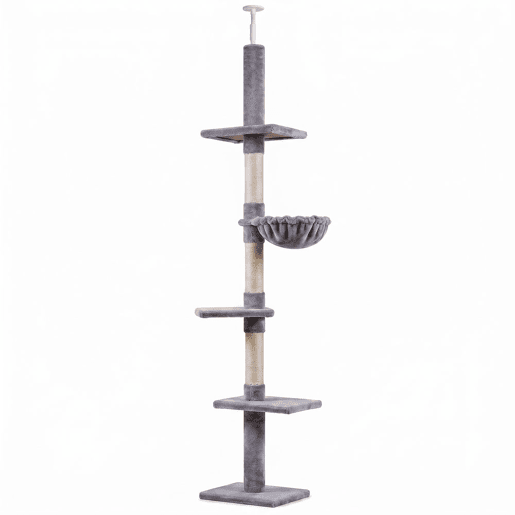 PawHut Árvore Arranhadora para Gatos Arranhador para Fixar ao Teto Altura Ajustável com Plataformas Poste de Sisal 40x34x230-260cm Cinza PawHut Árvore Arranhadora para Gatos Arranhador para Fixar ao Teto Altura Ajustável com Plataformas Poste de Sisal 40x34x230-260cm Cinza