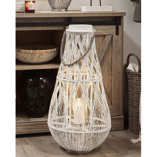 Lanterna TONGA Madeira de bambu 77 cm Branco Lanterna TONGA Madeira de bambu 77 cm Branco