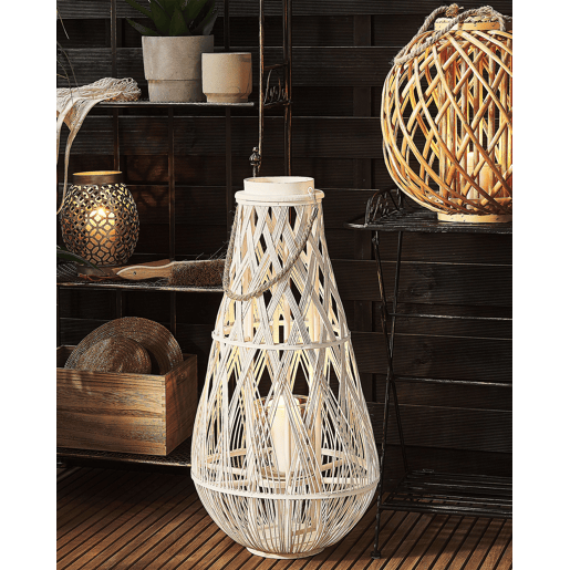 Lanterna TONGA Madeira de bambu 77 cm Branco Lanterna TONGA Madeira de bambu 77 cm Branco