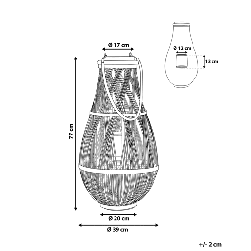 Lanterna TONGA Madeira de bambu 77 cm Natural Lanterna TONGA Madeira de bambu 77 cm Natural