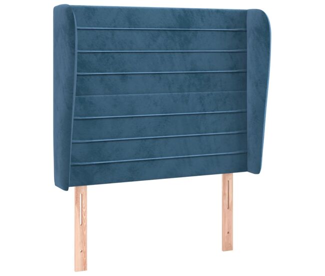 Vidaxl cabecero con orejas de terciopelo azul oscuro 83x23x118/128 cm
