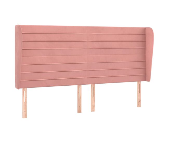 Vidaxl cabecero con orejas de terciopelo rosa 183x23x118/128 cm