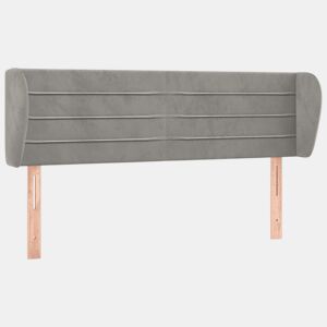 vidaXL Cabeceira de cama c abas veludo 147x23x7888 cm cinzento-claro