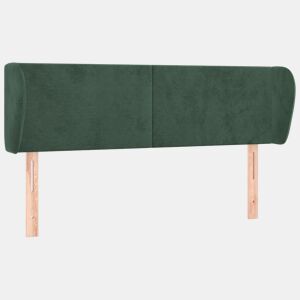 vidaXL Cabeceira de cama c abas veludo 147x23x7888cm verde-escuro