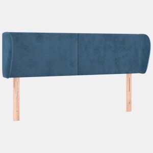 vidaXL Cabeceira de cama c abas veludo 147x23x7888cm azul-escuro