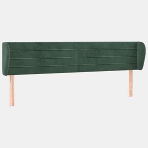 vidaXL Cabeceira de cama c abas veludo 163x23x7888cm verde-escuro