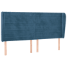 vidaXL Cabeceira cama c abas veludo 163x23x118128 cm azul-escuro