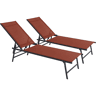 Conjunto de 2 espreguiçadeiras metálicas Sublima - 180 x 54 x 104 cm - Terracota