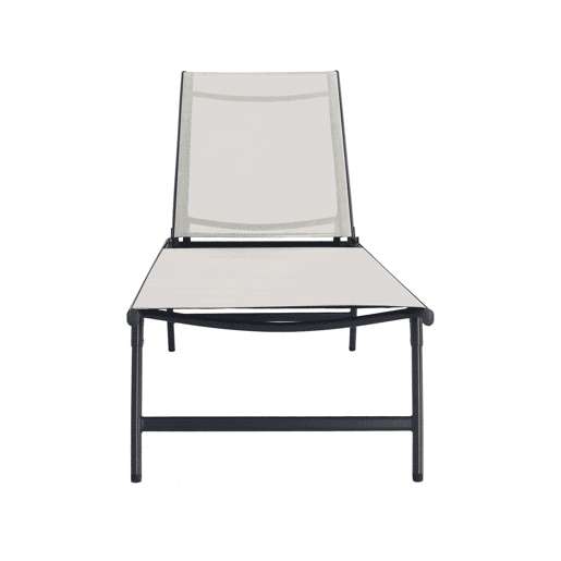 Conjunto de 2 espreguiçadeiras metálicas Sublima - 180 x 54 x 104 cm - Bege