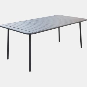 Mesa de jardim em metal Bilbau - 180 x 90 x 71 cm - Cinza
