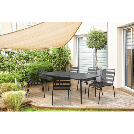 Mesa de jardim em metal Bilbau - 180 x 90 x 71 cm - Cinza