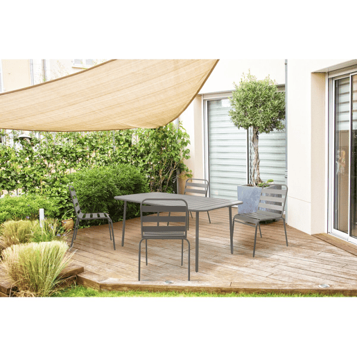 Mesa de jardim em metal Bilbao - 150 x 90 x 71 cm - Taupe