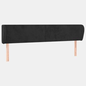 vidaXL Cabeceira de cama c abas veludo 183x23x7888 cm preto