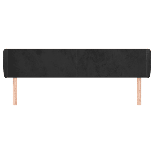 vidaXL Cabeceira de cama c abas veludo 183x23x7888 cm preto vidaXL Cabeceira de cama c abas veludo 183x23x7888 cm preto