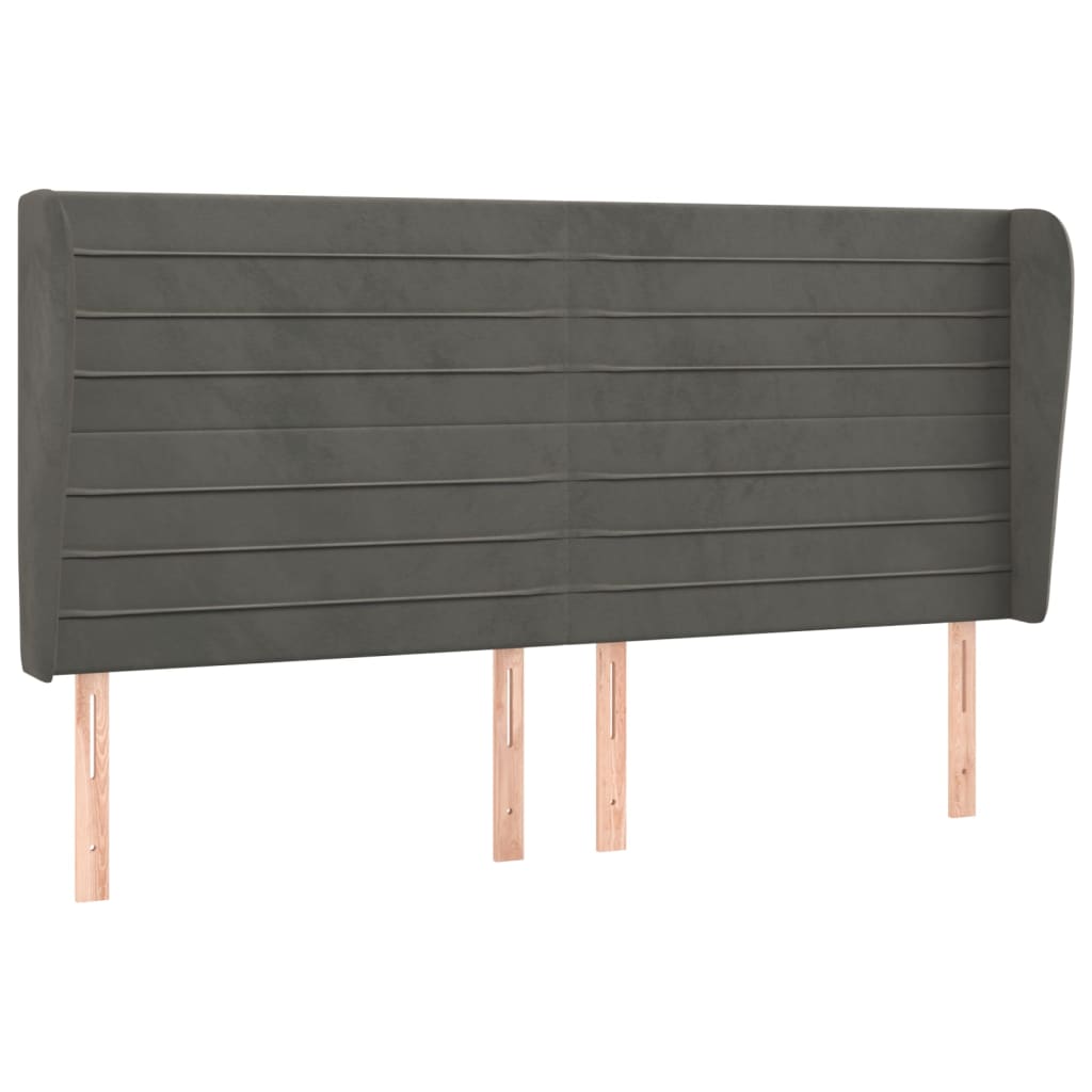 Vidaxl cabecero con orejas de terciopelo gris oscuro 183x23x118/128 cm