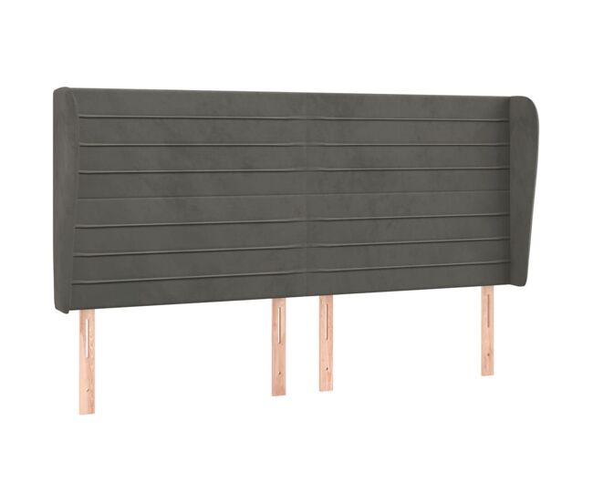 Vidaxl cabecero con orejas de terciopelo gris oscuro 183x23x118/128 cm