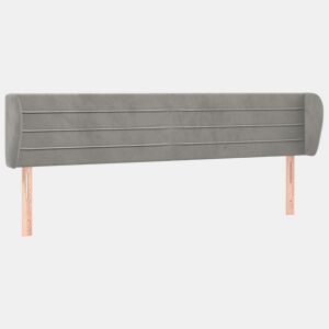 vidaXL Cabeceira de cama c abas veludo 163x23x7888 cm cinzento-claro