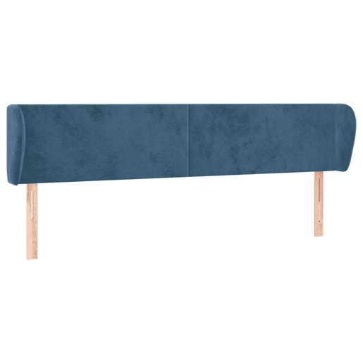 vidaXL Cabeceira de cama c abas veludo 163x23x7888cm azul-escuro