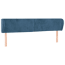 vidaXL Cabeceira de cama c abas veludo 163x23x7888cm azul-escuro