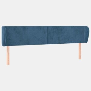 vidaXL Cabeceira de cama c abas veludo 163x23x7888cm azul-escuro