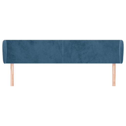 vidaXL Cabeceira de cama c abas veludo 163x23x7888cm azul-escuro