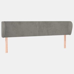 vidaXL Cabeceira de cama c abas veludo 163x23x7888 cm cinzento-claro