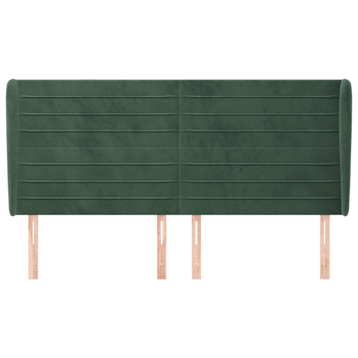 vidaXL Cabeceira cama c abas veludo 163x23x118128 cm verde-escuro vidaXL Cabeceira cama c abas veludo 163x23x118128 cm verde-escuro