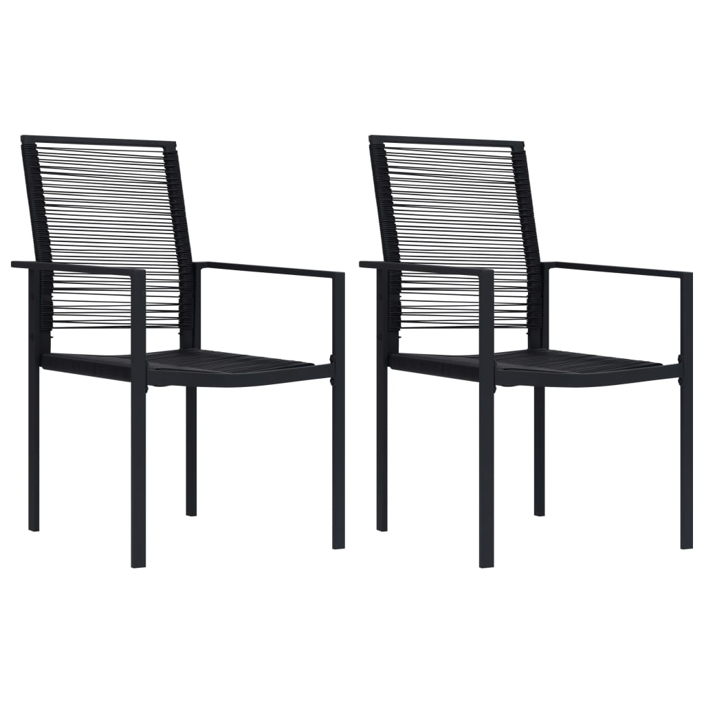 Vidaxl sillas de jardín 2 unidades ratán de pvc negro