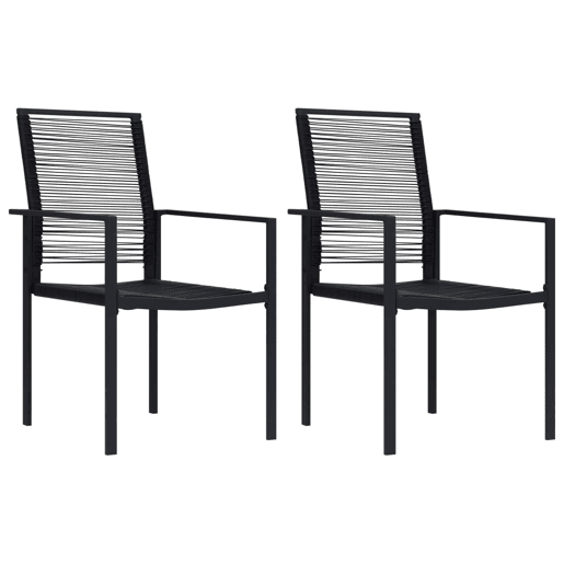 vidaXL Cadeiras de jardim 2 pcs vime de PVC preto vidaXL Cadeiras de jardim 2 pcs vime de PVC preto