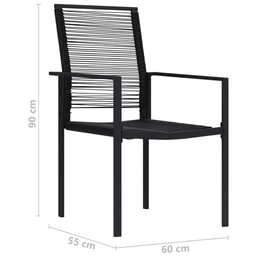 vidaXL Cadeiras de jardim 2 pcs vime de PVC preto vidaXL Cadeiras de jardim 2 pcs vime de PVC preto