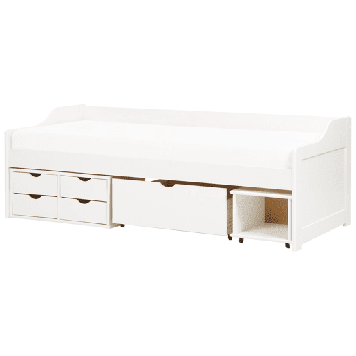 Cama de dia com arrumação Pinho ROYVILLE 90 x 200 cm Branco