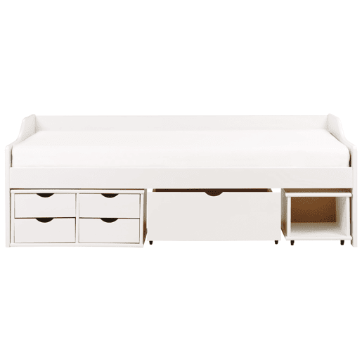 Cama de dia com arrumação Pinho ROYVILLE 90 x 200 cm Branco